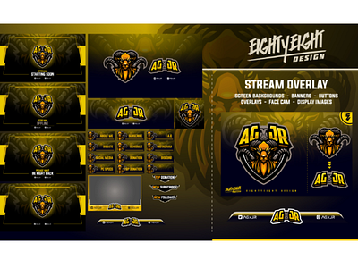 Custom Stream Twitch Overlay and Logo for AgxJr banner gfx for streamer graphics for streamer mixer overlay panel revamp stream stream overlay streaming streaming graphics streaming overlay twitch twitch overlay