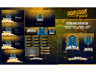 Custom Stream Twitch Overlay for Joezilla banner gfx for streamer graphics for streamer mixer overlay panel revamp stream stream overlay streaming streaming graphics streaming overlay twitch twitch overlay