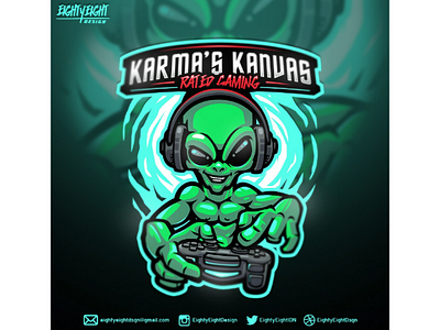 KARMA'S KANVAS RATED GAMING MASCOT LOGO alien area56 esportlogo esports gaming gaminglogo illustration mascot character mascot design mascot logo mascotlogo mixer sportlogo streamer streamerlogo twitch twitch logo vector