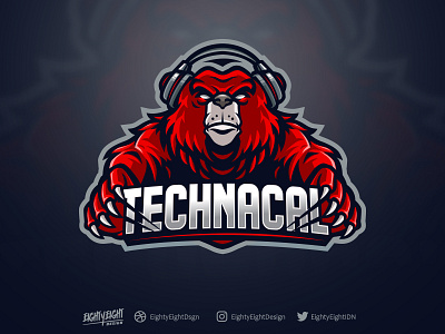 TECHNACAL bear bear logo esportlogo esports gaming gaminglogo illustration mascot mascot character mascot logo mixer streamer