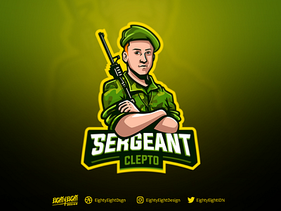 SERGEANT CLEPTO esportlogo esports gaming gaminglogo illustration mascot character mascot design mascot logo military military mascot mixer sergeant sportlogo streamer streamerlogo twitch twitch logo vector