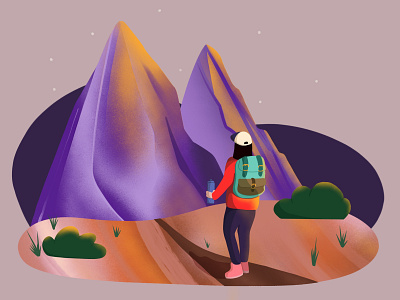 In the Mountains art character flat hiking illustration mountains summer