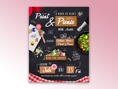 Paint & Picnic With Ashli Poster branding confidence design digital ad graphic design love pain and picnic paint picnic poster scene scenery ui valentine valentines day movie vn