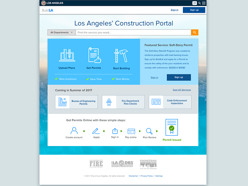 BuildLA permit online ladbs los angeles civic