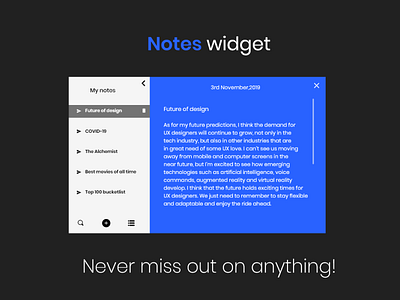 Notes Widget design notes app ui ux widget