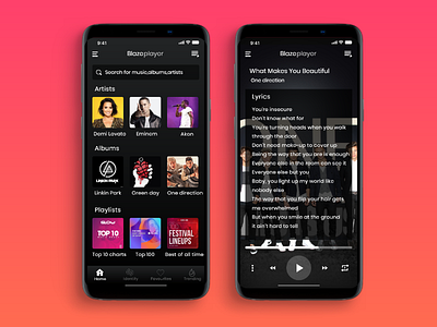 Music player - Dark UI