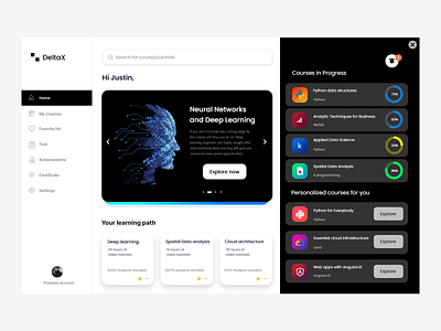 DeltaX - Learning Webapp app branding design vector