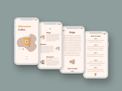 Alter Coffee app design flat mobile ui