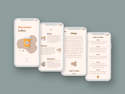 Alter Coffee app design flat mobile ui