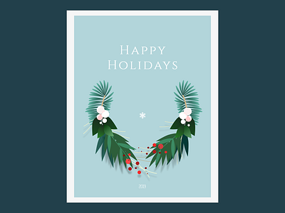 Holidays Card Blue art card cristmas design illustration minimal typography vector