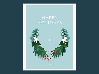 Holidays Card Blue