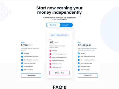 Plans landing page