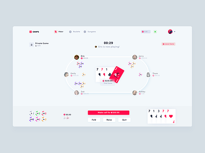 Minimal Poker Design app design ui web