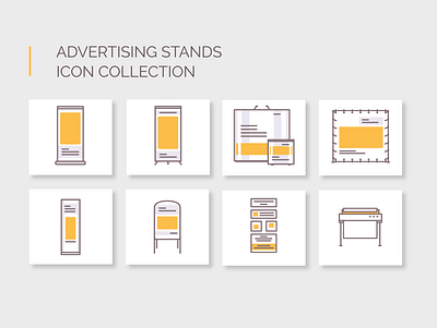 Stands icon collection fourcolor icon icon design icons stands