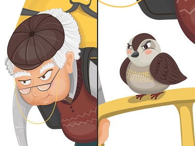 Granpa Courier (shot 2) animation art cartoon character character design design digitalart grandpa idea illustration illustrator inspiration sparrow vector