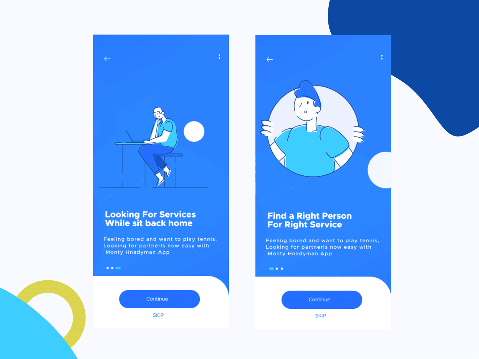 Handyman App Onboarding Screens