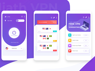 VPN app UI Design app design ui virtual private network vpn vpn app vpn design