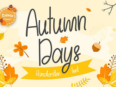 Autumn Days | Free handwritten and dingbats font autumn beauty cute fall font fonts free freebies freefont handwritten font lovely font script seasonal