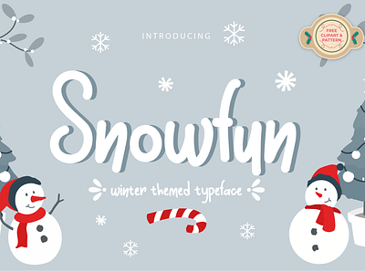 Snowfun Free Cute Winter Font cute design display font fonts free freebies freefont handwritten font lovely font