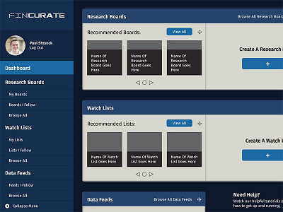 Fincurate Dashboard UI