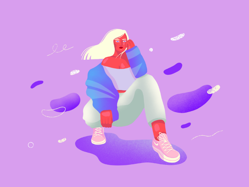 Cold wind editorial illustration graphic girl illustrator art illustration