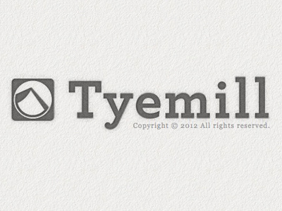 Tyemill Logo brand emboss grey logo