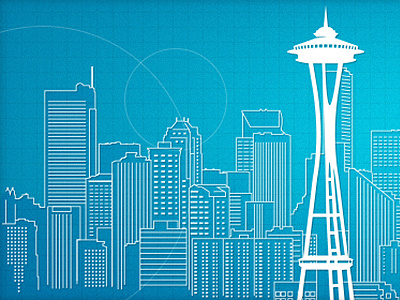 Seattle Skyline Exercise blueprint city seattle vector