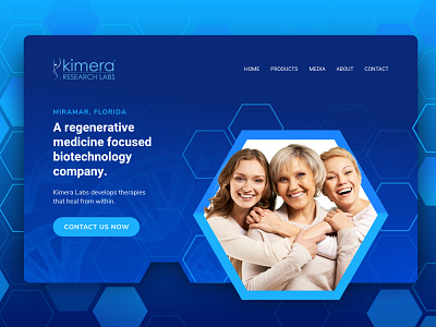 Kimera Research Labs - Banner beautiful beauty blue geometic health hexagon illustration medical skincare therapy ui web website