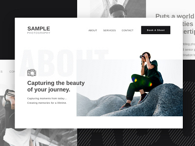 Photography Banner black black and white design illustrator minimal photography ui web website