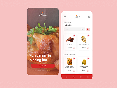 Food Delivery App - Grillz app chicken delivery design food ui ux