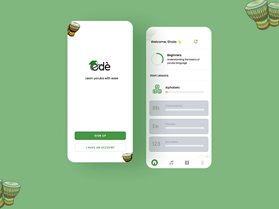 African Educational App - Ede african app education learning ui ux