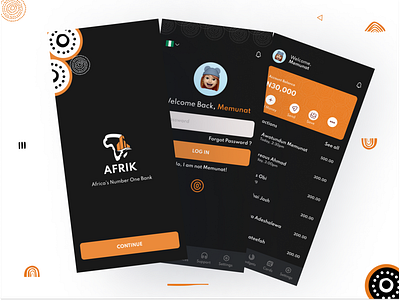 Banking App - Afrik african app banking design finance fintech mobile ui ux