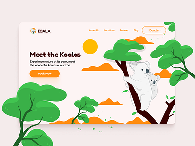 Koala Zoo african animal app design illustration koala mobile nature ui ux website zoo