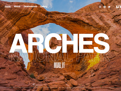 Arches National Park, Landing Page branding design logo travel travel app type typography ui ux vector web