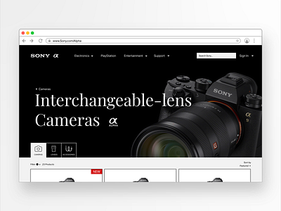 Sony Alpha Series - Landing Page Design sony ui ui design uidesigner ux uxdesign web webdesign