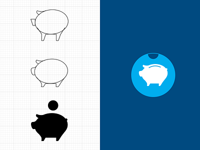 Little Piggy bank icon logo mark money penny pig piggy