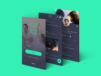 Game App Concept game platform social tron ui