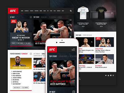 Idea: Responsive UFC.com Experience clean explosive minimal mma mobile redesign responsive ufc web wow