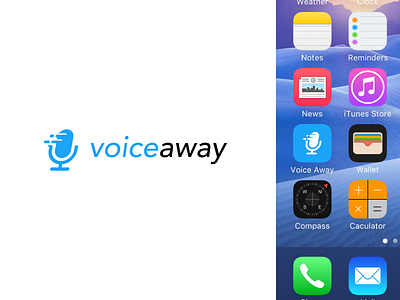 Logo: Voice Away app away icon logo mark mic symbol voice