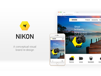 Nikon - Visual Brand Redesign branding camera clean concept identity logo minimal mobile re design ui ux web