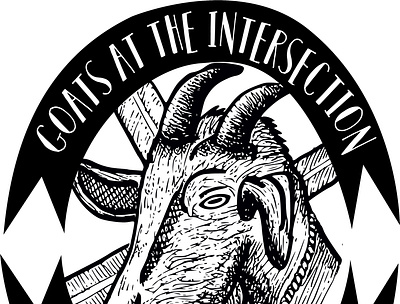 Goats at the intersection graphic design logo for non profit animal app art artwork branding design graphic design icon illustration lino linocut logo minimal moonlight printmaking rabbit typography ui ux vector