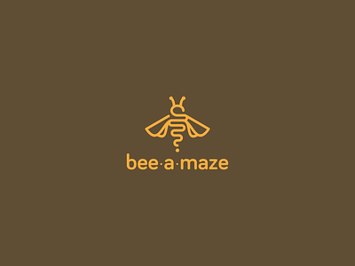 Bee-a-maze bee design fly free logo freebie honey logo yellow