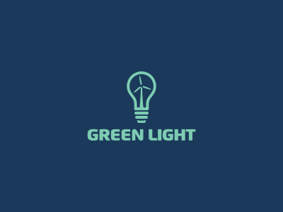 Green Light bulb free green logo freebie green logo idea light logo design logolagoon turbine wind