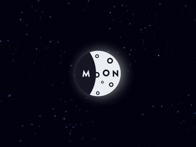 Moon dark logo mark moon night simple space