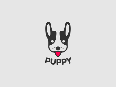 Puppy Love cute dog doggy heart logo logo design love mark puppy simple sweet tongue