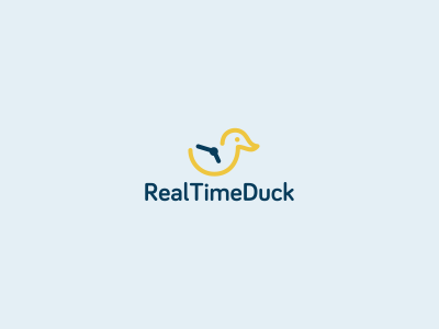 Real Time Duck clock creative logo mark duck logo design time watch