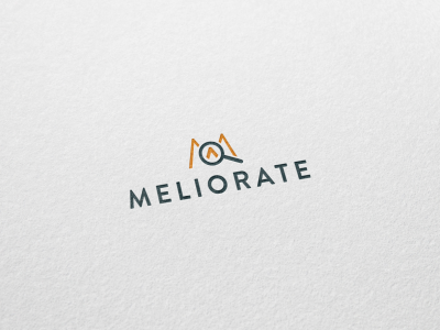 Meliorate business consultant logo business improvement m initial magnifier logo