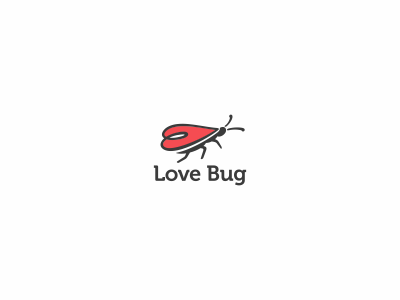 Love Bug II bug design flight fly insect logo love mark red