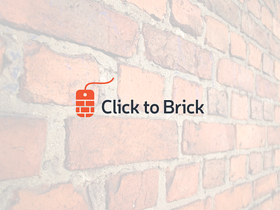 Click to bricj bricks click logo mark online orange simple store