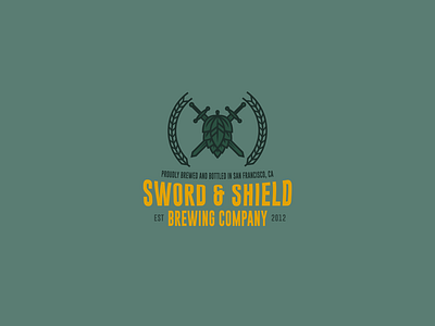 Sword & Shield Brewing Co. Logo Design beer beer company beer design branding branding design brewery craft beer graphic design hop icon logo logo design mideval shield small business sword